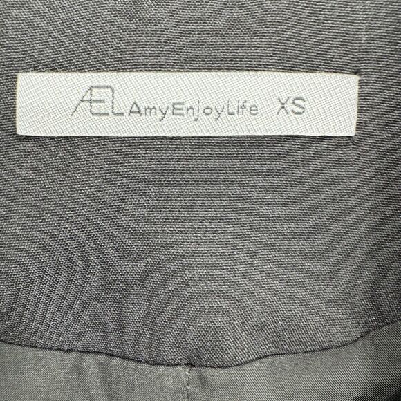 AEL Vintage Embellished Blazer Dress XS Black A-Line Notched Collar Cocktail - Picture 9 of 15